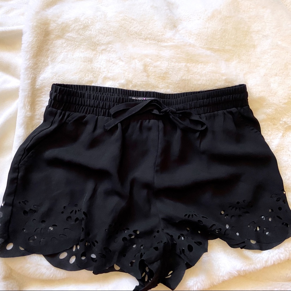 SOLD BLACK BRANDY MELVILLE SCALLOP SHORTS